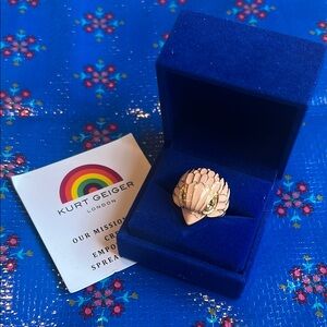 Kurt Geiger pink and gold eagle head cocktail ring